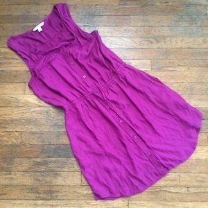 Purple Button Down Dress